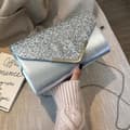 Miniatyrbild 1 av 4: Silver Glitter Patent Evening Wedding Handväska Clutch för kvinnor