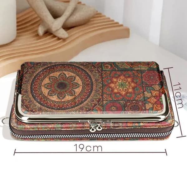 Sacoche - AVIZAR - Mandala Multicolore - Liège - Bandoulière - Dubbel Ficka