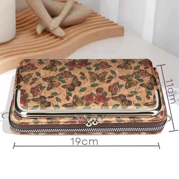 Pochette - Avizar - Fjärilsmönster - Kork - Flerfärgad - Axelrem