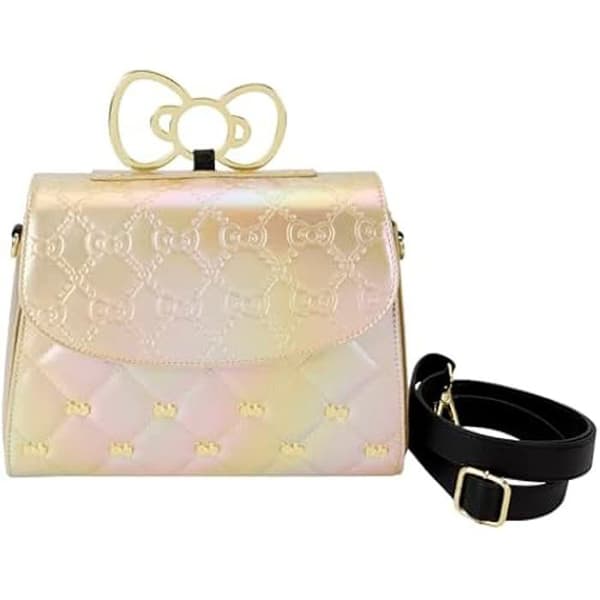 Axelväska - LOUNGEFLY - 50-årsjubileum Hello Kitty - Guld - Metall - Syntet