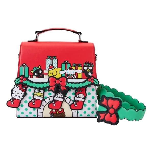 Axelväska - LOUNGEFLY - Sanrio Vinter Underland - Vegetabiliskt läder - Avtagbar rem - Glittriga detaljer