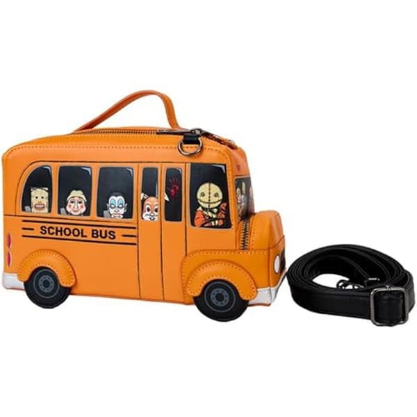 Axelväska - LOUNGEFLY - Trick 'r Treat - Skolbussdesign - Veganskt läder - Justerbar rem