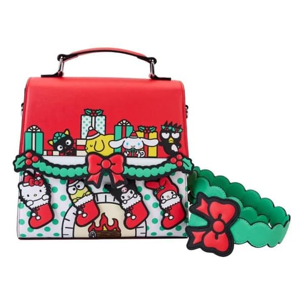 Axelväska - LOUNGEFLY - Sanrio Vinter Underland - Vegetabiliskt läder - Avtagbar rem - Glittriga detaljer