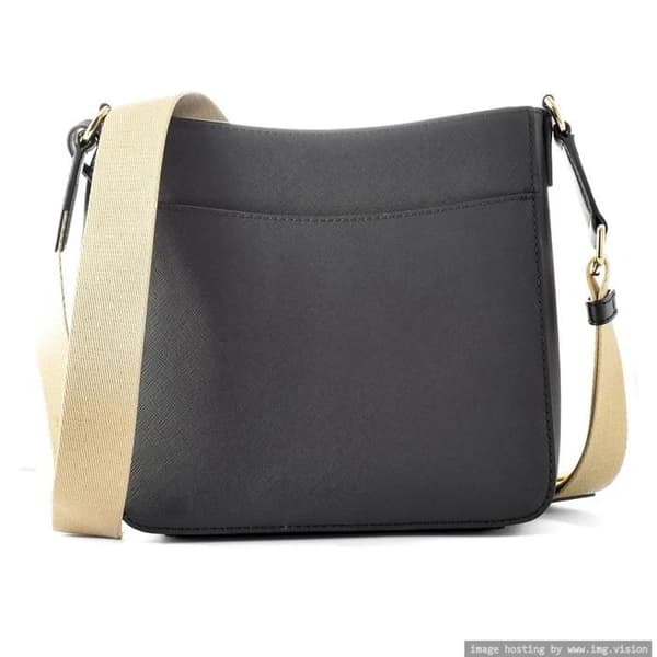 Axelväska - Michael Kors - Jet Set Black Messenger - Saffiano-läder - Justerbar axelrem - Zipperficka