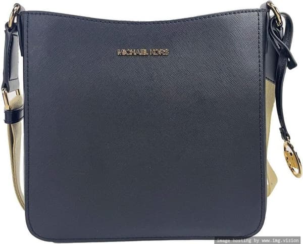 Axelväska - Michael Kors - Jet Set Black Messenger - Saffiano-läder - Justerbar axelrem - Zipperficka