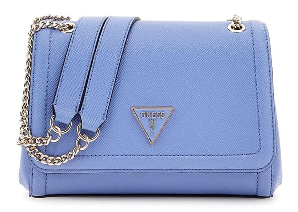 GUESS Axelväska i ljusblå för kvinnor - Noelle Covertible Xbody Flap Bag Stormy Blue 300464