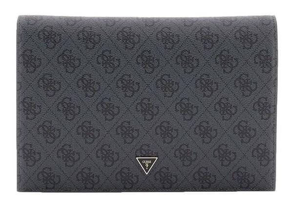 GUESS Mörkgrå svart kvällsväska för kvinnor - Orlina Korthållare Kol Logotyp 293316
