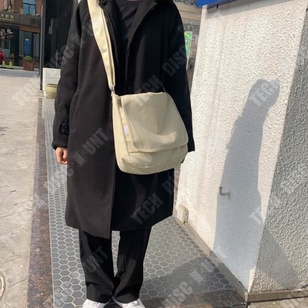 TD® Studentklassväska messenger bag canvas axelväska verktygsväska stor kapacitet axelväska tygväska bl