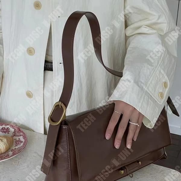 TD® Fashion dam ryggsäck stor kapacitet messenger bag en axel underarm diagonal väska pendlarväska äkta läderväska