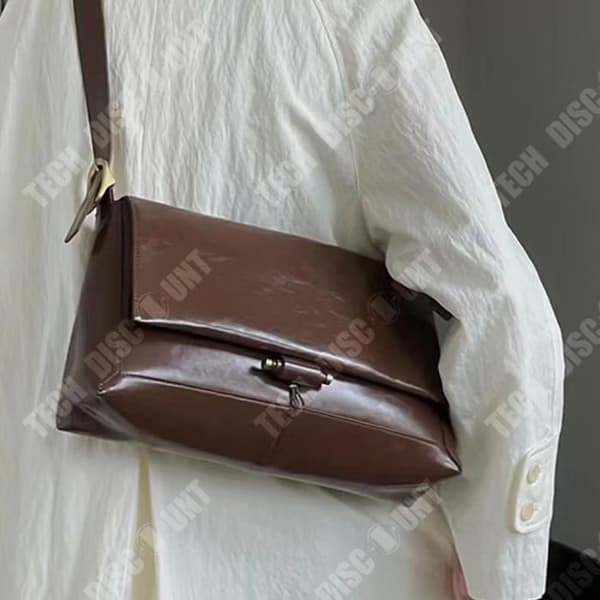 TD® Fashion dam ryggsäck stor kapacitet messenger bag en axel underarm diagonal väska pendlarväska äkta läderväska