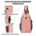 Miniatyrbild 3 av 4: TD Liten crossbody väska dam axelväska axelväska för kvinnor ryggsäck med hudvänlig axelrem rosa