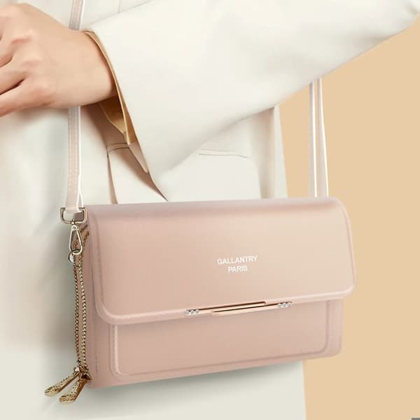 Pochette med axelrem i konstläder för kvinnor Gallantry Rosa