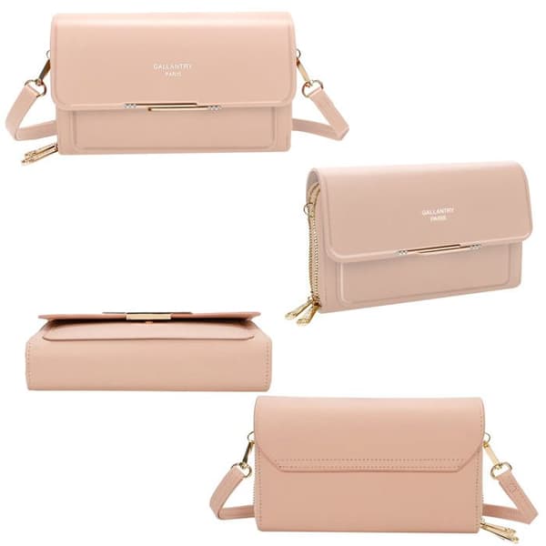 Pochette med axelrem i konstläder för kvinnor Gallantry Rosa