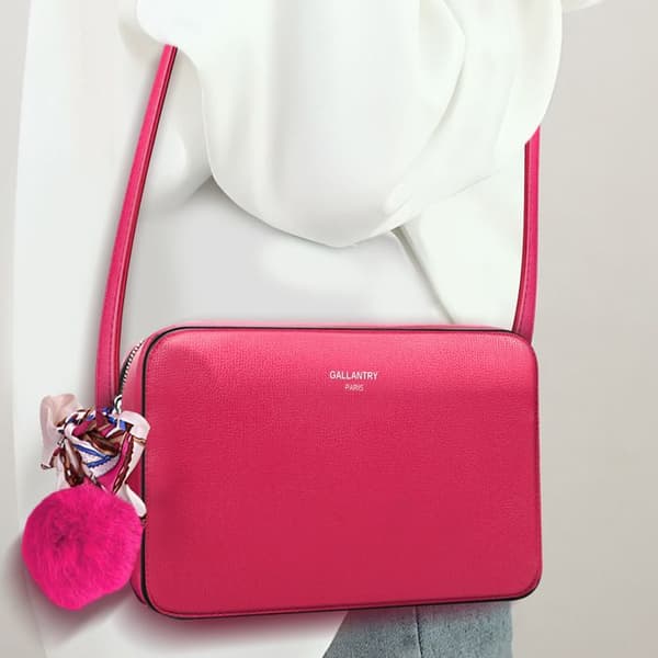 Sac Bandoulière för Kvinna Dekorerad med en Pompom och en Sjal Gallantry Fuchsia