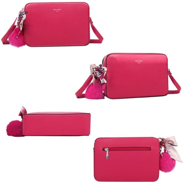 Sac Bandoulière för Kvinna Dekorerad med en Pompom och en Sjal Gallantry Fuchsia