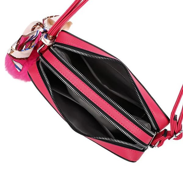 Sac Bandoulière för Kvinna Dekorerad med en Pompom och en Sjal Gallantry Fuchsia