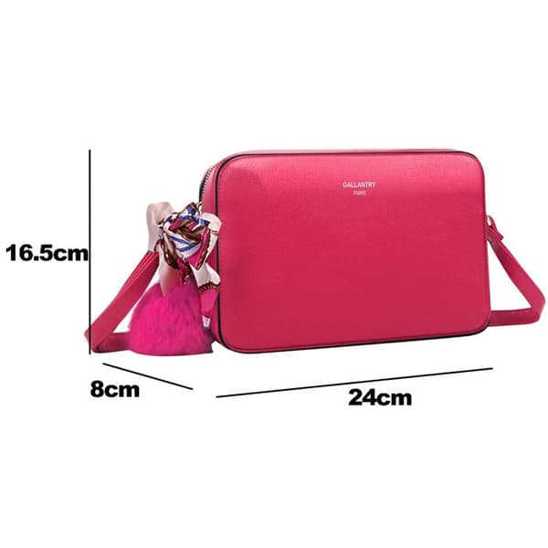 Sac Bandoulière för Kvinna Dekorerad med en Pompom och en Sjal Gallantry Fuchsia