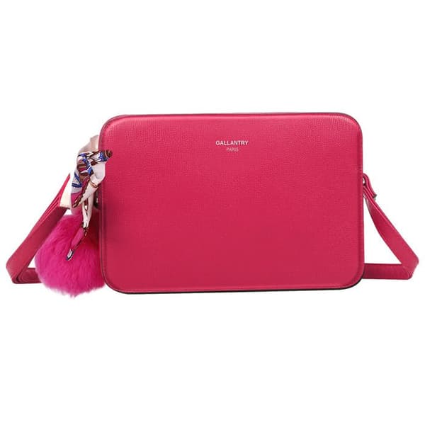 Sac Bandoulière för Kvinna Dekorerad med en Pompom och en Sjal Gallantry Fuchsia