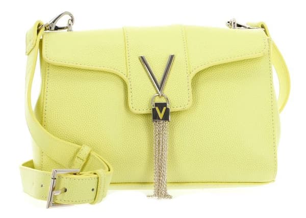 Axelväska - VALENTINO - Divina Crossbody Bag - Ljusgul - 100% polyuretan - 23x15x8 cm