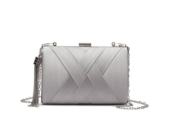 Pochette a hand Kollektion alessandro Clutchväska Sydney i mjukt tyg 17 x 11 x 7 cm, silverfärgad, One size