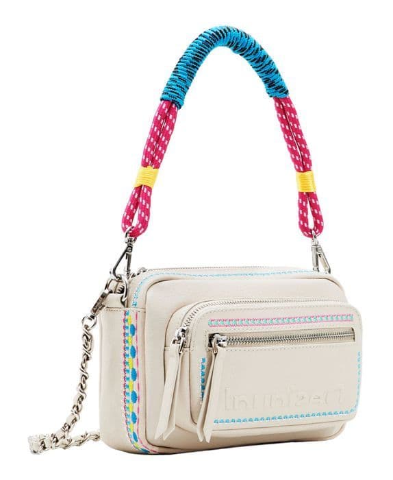 Axelväska - Desigual - Raven Cambridge Mini - Imiterat läder - Beige - 21,5x5x15 cm