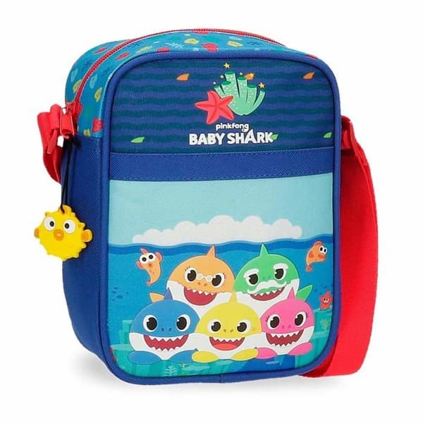 Besace - axelrem - gibeciere Baby shark Bébér Requin Happy Family Bandoulière Blå 15x19x10 cms Polyester