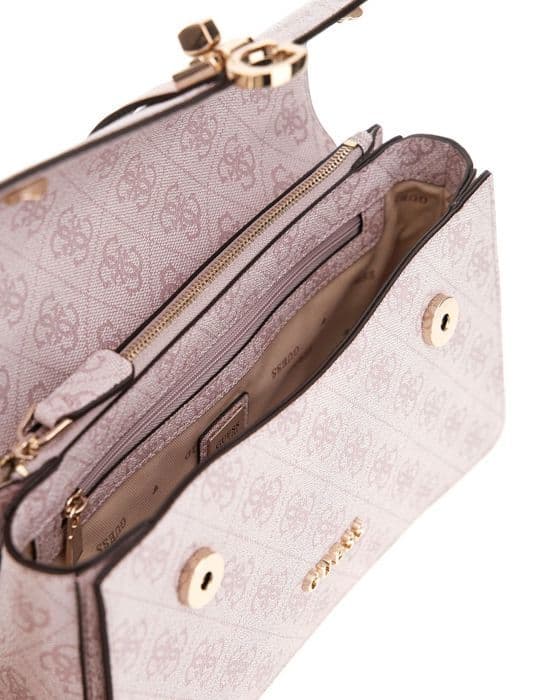 GUESS Väska för axeln gammal ros vit för kvinnor - Zamira Convertible Xbody Flap Bag Orchid Logo 300593