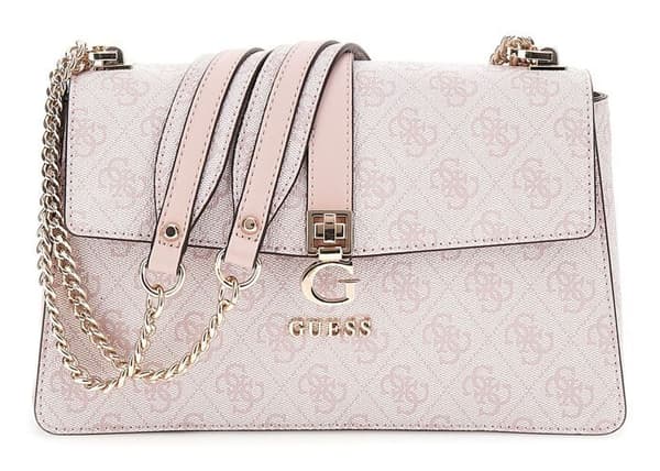 GUESS Väska för axeln gammal ros vit för kvinnor - Zamira Convertible Xbody Flap Bag Orchid Logo 300593