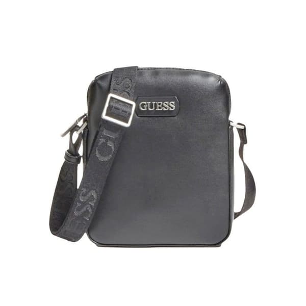 Pochette Guess Man klassisk logotyp Svart Syntetisk