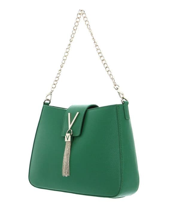 Crossbody axelväska - VALENTINO - Divina Hobo Bag - Grön - 28x22x6 cm - 100% polyuretan