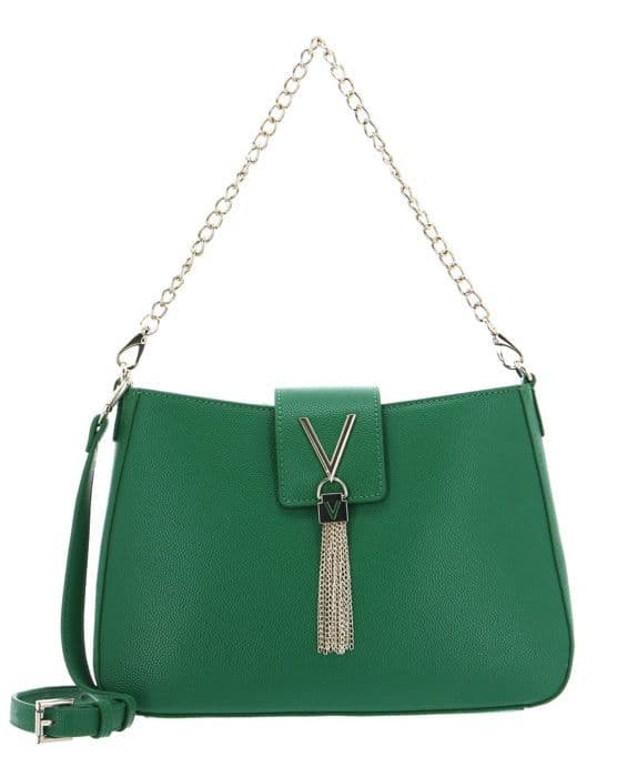 Crossbody axelväska - VALENTINO - Divina Hobo Bag - Grön - 28x22x6 cm - 100% polyuretan