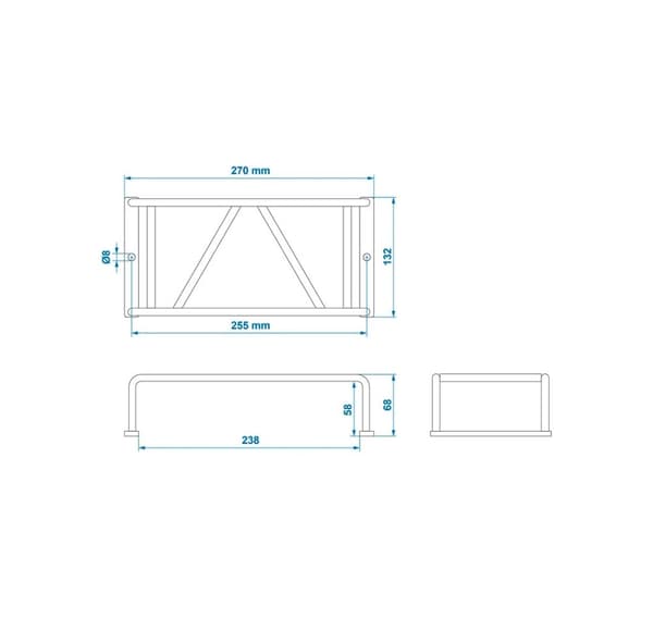 Trailer brandsikring 238x132x58mm blank