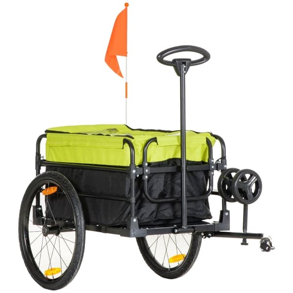 Rootz Bike Cargo Trailer - Handkärra - Stålram - Avtagbar Oxford-väska - Stora luftfyllda hjul - Reflexer - Svart+Gul - 130cm x 64cm x 103cm