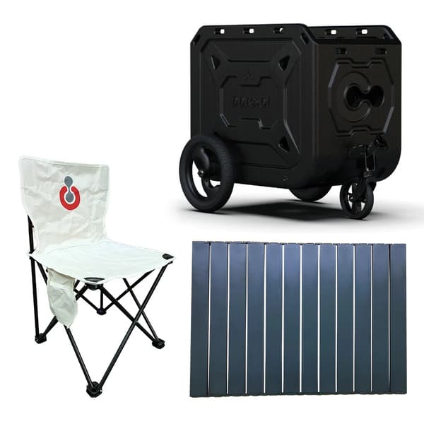 Multifunktionel Camping Trailer, 25 kg Belastningsevne, Holdbart HDPE Materiale,Sort