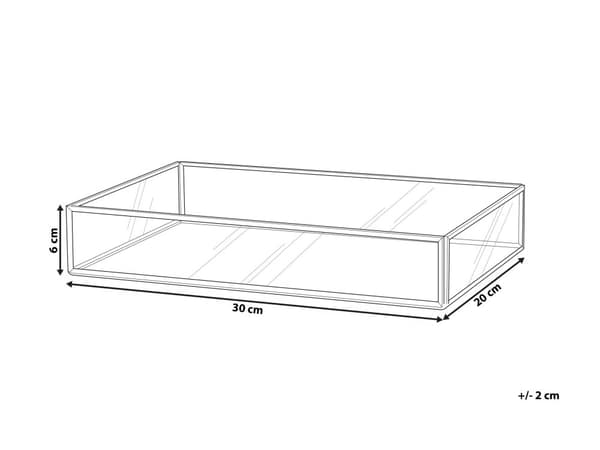 Dekorativ Bakke Guld Metal og Glas Rektangulær 30 x 20 cm Accentstykke