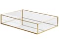 Miniatyrbillede 1 af 6: Dekorativ Bakke Guld Metal og Glas Rektangulær 30 x 20 cm Accentstykke