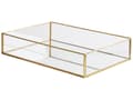 Pikkukuva 1 / 6: Koristetarjotin kulta lasi metalli 30 x 20 x 6 cm peilattu pohja moderni glamour tyyli