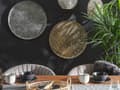 Miniatyrbillede 4 af 6: Dekorativ Bakke Guld Metal Gennembrudt Rund 49 cm Retro Glamourøs Stil