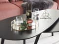 Miniatyrbillede 2 af 5: Serveringsbakke Guld Messing og Glas 32 x 22 cm Dekorativ Lille Bakke med Spejl Ottekantet form Accentstykke til Bloklys Stue Soveværelse