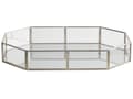 Miniatyrbillede 4 af 5: Serveringsbakke Guld Stål og Transparent Glas 32 x 22 cm Dekorativ Lille Bakke i Ottekantet form Accentstykke til Bloklys Stue Soveværelse