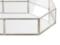 Miniatyrbillede 5 af 5: Serveringsbakke Guld Stål og Transparent Glas 32 x 22 cm Dekorativ Lille Bakke i Ottekantet form Accentstykke til Bloklys Stue Soveværelse