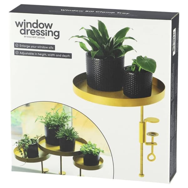 Esschert Design plantebakke med klemme str. L rund guldfarvet