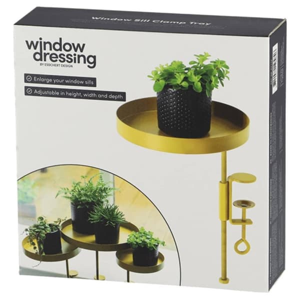 Esschert Design plantebakke med klemme str. M rund guldfarvet