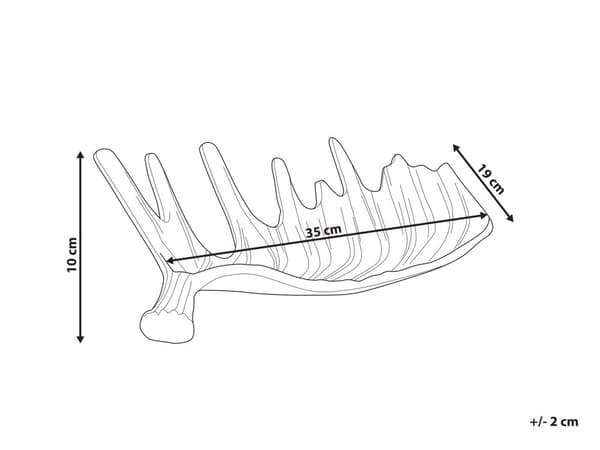 Koristetarjotin hopea 35 x 10 x 19 cm alumiini maalattu hirvensarvi