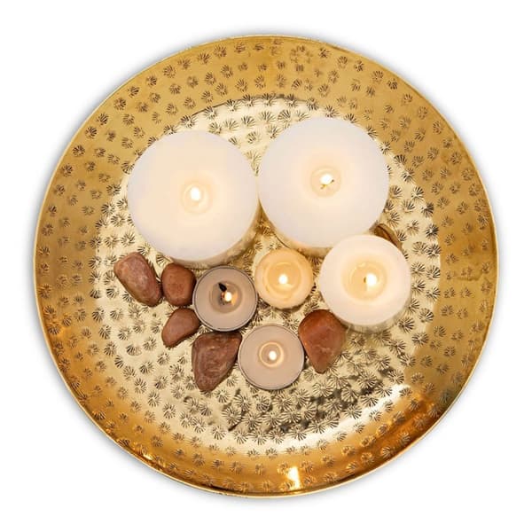 Deco Tray Ø 28 cm runt guld-dekorativt bricka Candlelight Tray