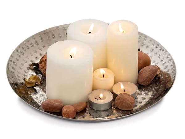 Deco Tray Ø 28 cm runt silver-dekorativt bricka Candlelight Tray