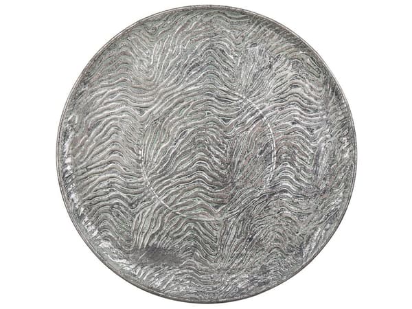 Dekorativ Bakke Sølv Metal Rund 49 cm Retro Glamourøs Stil