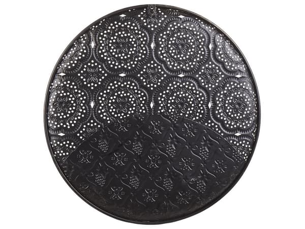 Dekorativt Brett Gullfarget Metall med Slitent Utseende Rundt 49 cm Retro Glamour
