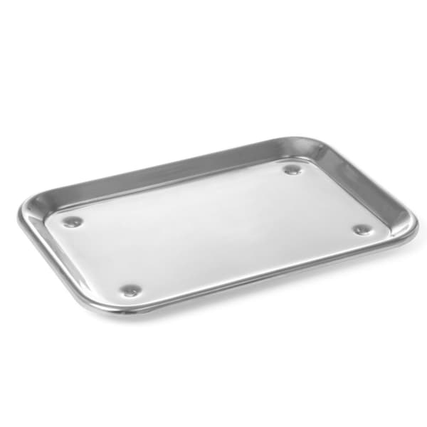 Udstillingsbakke med ben til madpræsentation, stål, 240x170 mm - Hendi 407202