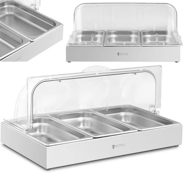 Frukostbuffédisplay med rullöverdrag 3x GN 1/3 3x 2,6 l